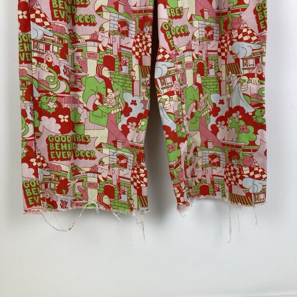 Lucy & Yak Baggy Wide Leg Graphic Pants Artist Print Size 28 L.E. Cole Distress - Picture 7 of 10